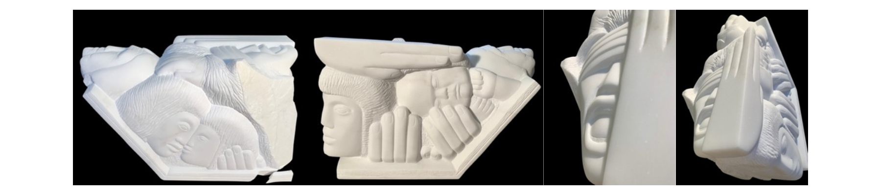 'The Story Never Ends' statuario marble