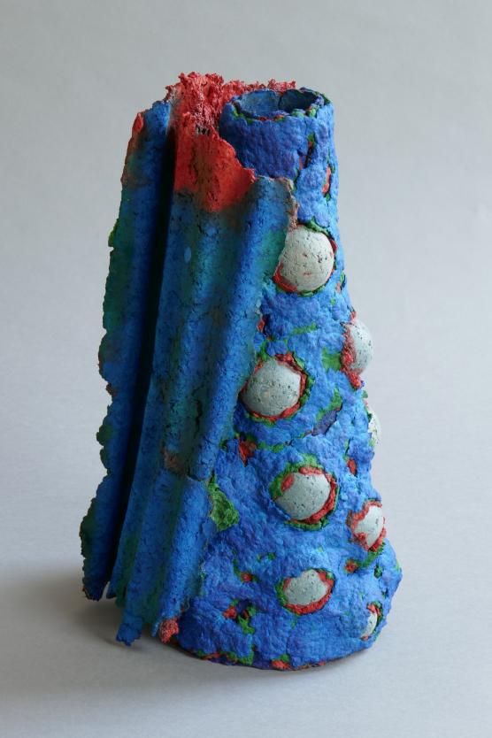 Blue Cone, 2019, pigmented paper pulp