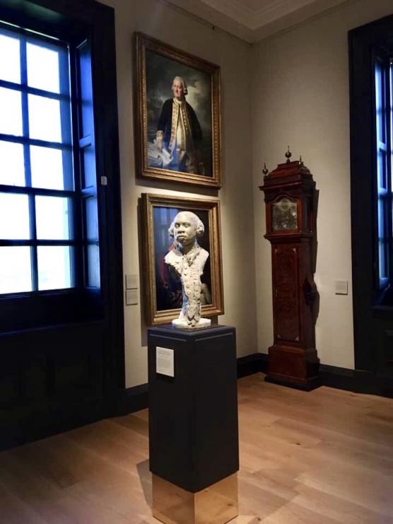 Olaudah Equiano bronze sculpture on display in Queen's House, permanent collection Royal Museums Greenwich