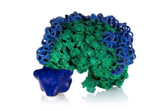 Bending Cloud, 2020. A hand-built, multiple glazed ceramic sculpture by Tessa Eastman.
