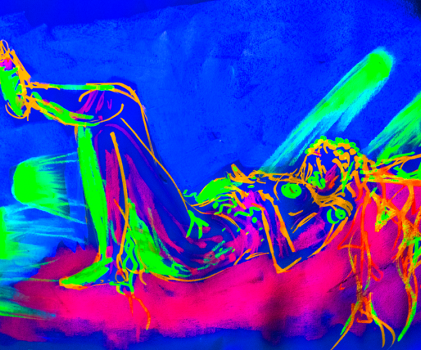 Neon Naked Life Drawing