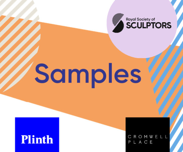 Samples with logos by Plinth, Cromwell Place and Royal Society of Sculptors