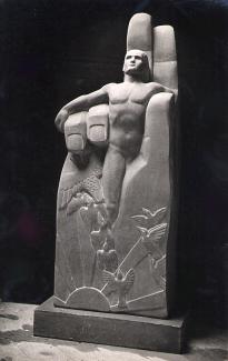 Sculpture 'Hand of God' by Josefina de Vasconcellos at War Memorial Hall, St Bees School.
