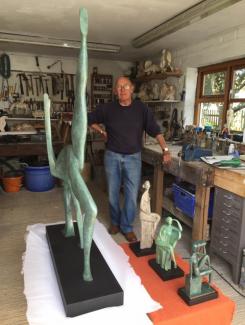 John Huggins FRSS in his studio, 2020