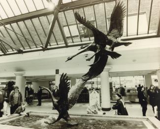 Lorne McKean's Swan Walk sculpture in Horsham