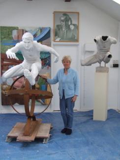 Diana Thomson FRSS  studio with the plaster of The Hurdler