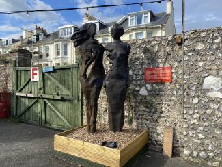 Sculpture on site at Lewes
