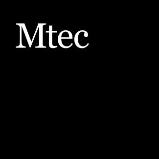 Mtec over a black background