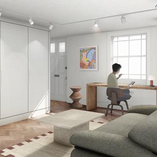 3D Rendering of the finished basement