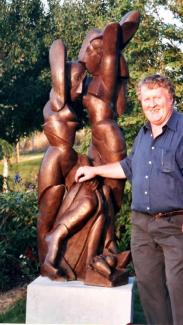 Glynn Williams FRSS_Two Girls_after Picasso_ Stone and later bronze_ 72 inches high_1992