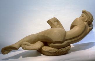 Glynn Williams FRSS Woman and Mirror (after Velázquez) Ancaster Stone 1985 Private Collection