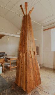 Outdoor sculpture.Environmentally friendly sculpture.