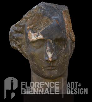 Dark Angel I by Emily Young is one of four sculptures she is exhibiting this year at the XV Florence Biannale.