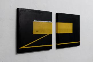 Roland Biermann, snow+concrete 45 A (diptych), 2020