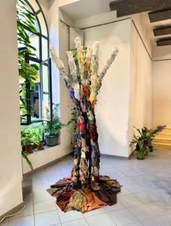 Temporary installation fiber art