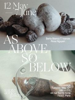 Invitation to exhibition 'As Above So Below' with images of work by BertaBianca Ivanow and Rosa Nguyen