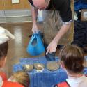 Stephen Broadbent running a Masterpieces in Schools activity at a primary school in Chester. Photo credit: Art UK.