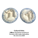 Cultural bites. Porcelain. Mould-making. With ready-made plates. 40 x 18 x 6 cm. 2025. https://www.wenhsichenceramics.com/2025.html