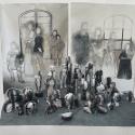 On The Verge. Ceramics and pastel on paper, a work in progress