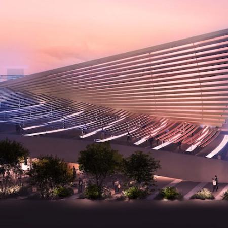 Side view of the UK Pavilion at Expo 2020 Dubai