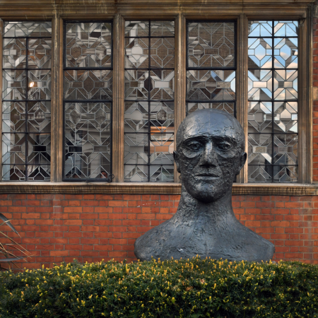 Statue by Elisabeth Frink on the Sculpture Terrace at Dora House