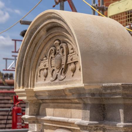 Carved stone at Dora House