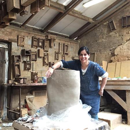 Srabani Ghosh in her studio
