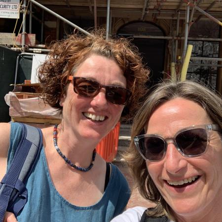 Rebecca Newnham FRSS (right) and Barbara Beyer MRSS (left)