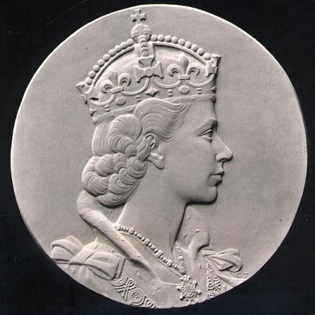 Engraved image of Queen Elizabeth II