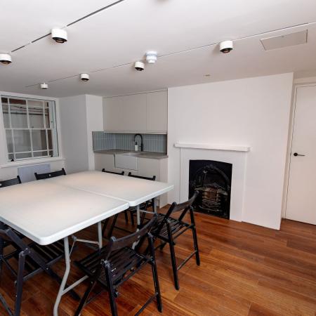 The basement workshop space